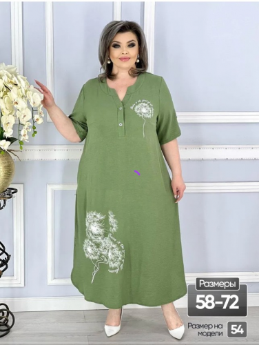 Платье "Одуванчик" (2550) хаки (Киргизия, разные фабрики) — размеры 74