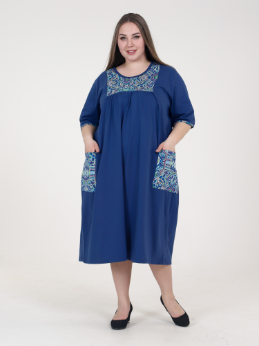 Платье "Сусанна" (ПГ-016) синий/мозаика (Иваново, Россия) — размеры 74
