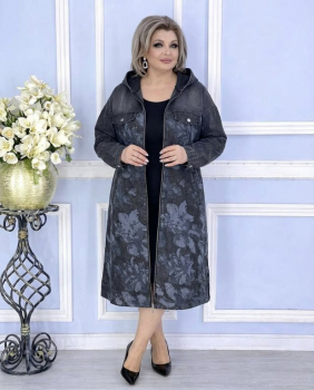 ДЖинсовый кардиган "Цветы" (черный) ДЖинсовый кардиган "Цветы" (черный)