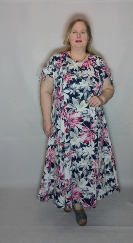 Платье трикотажное "Вальс"( цвет10 красный с серым) (Smart-Woman, Россия) — размеры 64-66, 68-70, 72-74, 76-78, 80-82, 84-86